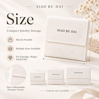 Pochette à bijoux de luxe en toile de coton crème imperméable avec rabat, personnalisable avec logo OEM/ODM, directement de l'usine, pour le rangement des bagues et des boucles d'oreilles