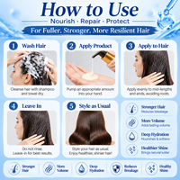 GATASE Traitement fortifiant sans rinçage à la biotine et au collagène, stimulant la croissance, anti-casse, hydratation intense pour cheveux fins et fragiles