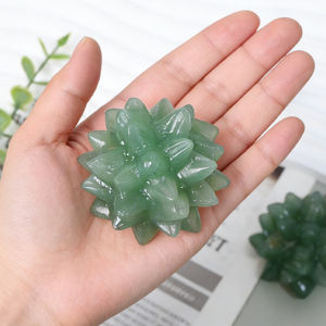 Vente en gros de sculptures de cristaux de guérison naturels, cristal d'<span class=keywords><strong>aventurine</strong></span> <span class=keywords><strong>verte</strong></span>, décoration de fleurs de cactus en cristal pour cadeau - Product Image 5
