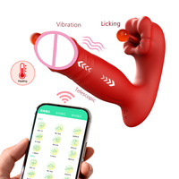 APP-gesteuerter Erwachsenen-Vibrator mit Doppelstimulation, Teleskop-Zungenlecker und Klitoris-Stimulator für Frauen, Massagegerät und Weiblicher Masturbator