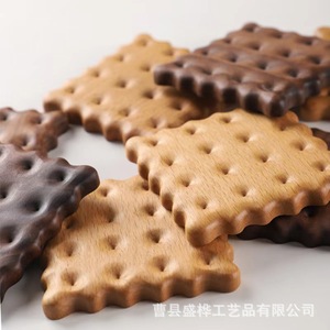 Japanese Style Wooden Coaster Cookie Shape Solid Wood Heat Insulation Pad For Mug <b>Teacup</b> Desktop Mat Square Irregular Design - Product Image 2