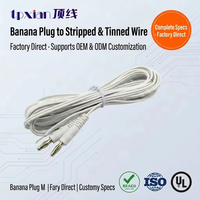Câble d'alimentation personnalisé avec connecteur banane 4 mm vers câble de test à extrémité étamée, connecteur à tête de lanterne, fil parallèle