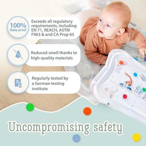 Tapis de jeu aquatique gonflable pour bébé avec animaux de cirque, tapis sensoriel pour le temps sur le ventre avec éléments sonores, anti-fuite - Product Image 5