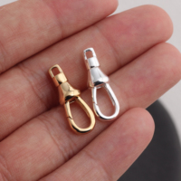 Fermoir mousqueton fantaisie en or 14K plaqué/argent S925, boucle goutte d'eau, fournitures de bijoux en gros