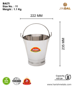 Factory Direct Sale Best Quality Harish metal Daily use Premium Polished Stainless Steel Serving <b>Bucket</b> in Wholesale price - Product Image 3