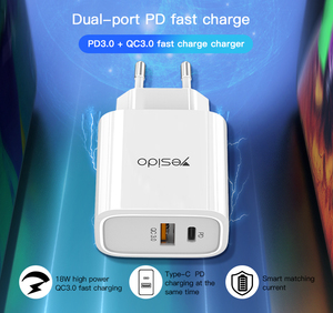 <span class=keywords><strong>Chargeur</strong></span> mural double port PD QC 18W, charge rapide, <span class=keywords><strong>chargeur</strong></span> <span class=keywords><strong>portable</strong></span> pour téléphone <span class=keywords><strong>portable</strong></span> pour <span class=keywords><strong>iPhone</strong></span> 12 - Product Image 2