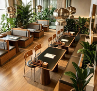 Ensemble de banquettes et de tables de restaurant personnalisables, fabrication directe d'usine, mobilier de qualité commerciale pour restaurants haut de gamme et cafés