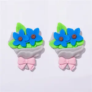 Large Hand Flower Cartoon Resin Accessories Resin Flower Earrings For Decoration