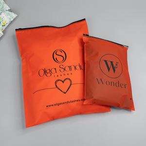 Bolsa de Embalaje para Ropa con Cierre de Cremallera, Translúcida, Roja, con Logotipo Personalizado, Impresión Personalizada, Alta Calidad, Directo de Fábrica - Product Image 1