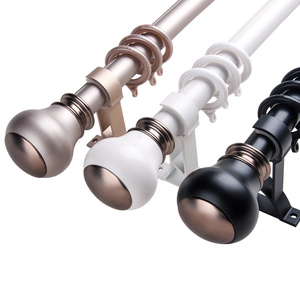Promotion Aluminium Alloy Heavy Duty Hotel Cheap Metal Extendable Double <b>Curtain</b> Rings Rods - Product Image 1