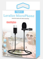 Mikrofon Lavalier Kerah Clip-on 1.5m 3.5mm Tipe C Usb Berkabel Mikrofon Lavalier Kerah untuk Ponsel Harga Terbaik