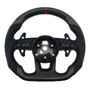 Volante Deportivo de Fibra de Carbono y Cuero Perforado para Modelos Audi A3 A4 A4L A5 A7L A8 Q5 Q7 B9 A6 R8 - Product Image 1