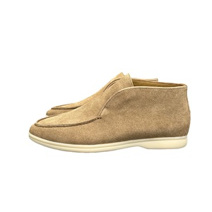 Bottes de désert décontractées montantes en cuir véritable pour homme, antidérapantes, à semelle plate, style mocassins à enfiler - Product Image 5