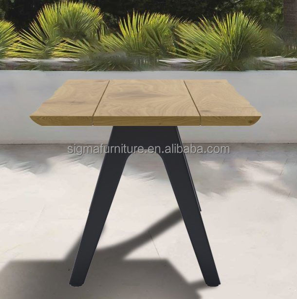 Villia garden sunroom furniture outdoor set patio teak wood dining table and chairs dining room set