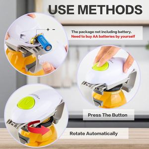 Abrelatas Eléctrico de Doble Oreja de Última Generación, Abrebotellas Automático de un Toque, Acero Inoxidable, Plástico Ecológico, Negro, Logotipo Personalizado - Product Image 2