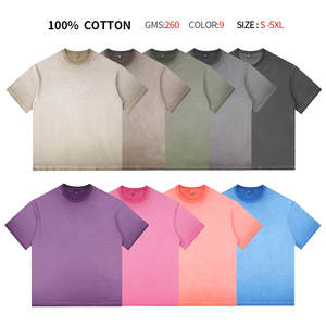 Camiseta Vintage Lavada al Ácido de Alta Calidad al por Mayor, con Logotipo Personalizado, para Hombre, Talla Grande, 100% Algodón, Unisex - Product Image 2