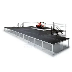 aluminum portable black stage guard rail magnetic stage with adjustable height