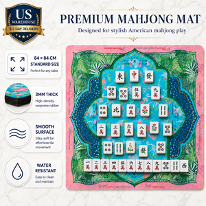 Tapis de mahjong américain de luxe 84x84cm, 3mm d'épaisseur, imperméable, antidérapant, durable, housse de table portable, livraison rapide en 3-7 jours - Product Image 6