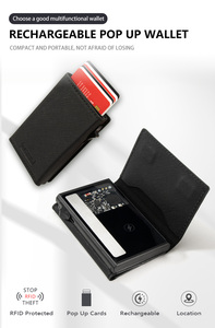 กระเป๋าสตางค์แบบพับได้สีดำ ป้องกัน RFID พร้อมที่ใส่บัตร ตัวล็อคแม่เหล็ก ซิป กระเป๋าสตางค์ขนาดเล็กสำหรับใส่บัตรเครดิต - Product Image 2