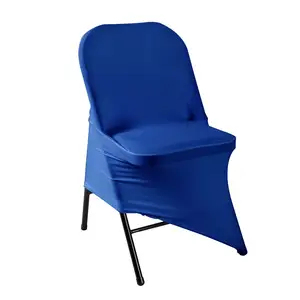 Removable Stretch Dining Seat Cover Blue Slipcover Polyester Spandex Banquet Wedding Party Chair Covers For Decoration
