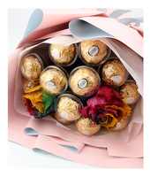 Heiße Weihnachts- und Valentinstags-Blumenverpackung Party-Deko DIY Bouquet Geschenkbox Becherhalter Transparente Schokoladen-Plastikkugeln