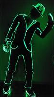 Costume de danse optique à fibres optiques Michael Jackson avec lumière LED, costume de scène à télécommande pour homme, costume de danse de salon pour adulte