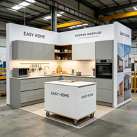 Armoires de cuisine modulaires en kit économiques, style Shaker blanc