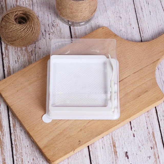 Wholesale Mini Cheesecake & Cake Box PET Base Plastic Blister Baking Container Small Size Mousse Boxes  Dessert Packaging