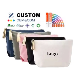 Bolsa de Maquillaje de Lona Personalizable con Impresión por Sublimación, Bolsa Cosmética de Lona Lisa con Cierre de Borla Dorada para Regalo - Product Image 2