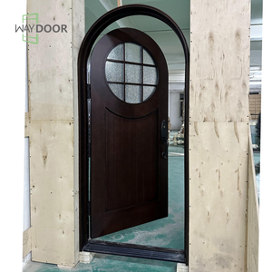 Puertas de Madera Maciza de Diseño Clásico Personalizadas Más Vendidas, con Vidrio, Modernas, Interiores o Exteriores, Puertas de Madera Arqueadas - Product Image 4