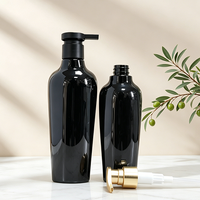 OEM/ODM Bouteille de shampooing/gel douche en plastique noir de 300 ml, emballage cosmétique, flacons de lotion, modèle 149 CN GUA