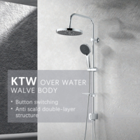 Colonne de douche murale chromée de haute qualité avec système de douche à effet pluie haute pression et douchette à main, barre coulissante – Offre Spéciale