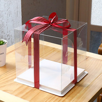 Boîte à gâteaux transparente complète deux en un 4 6 8 pouces impression d'estampage simple ou double couche pour la nourriture pour l'emballage de gâteau