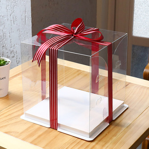 Boîte à gâteaux transparente complète deux en un 4 6 <span class=keywords><strong>8</strong></span> pouces impression d'estampage simple ou double couche pour la nourriture pour l'emballage de gâteau - Product Image 2