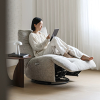 Fauteuil inclinable électrique pivotant ATUNUS 360, tissu chenille, canapé lounge une place pour salon et chambre