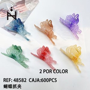 Fermacapelli a Forma di Farfalla, 2 Pezzi per Colore, Confezione da 600 Pezzi, Rif. 48582 - Product Image 1