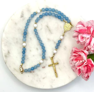 Prima comunione cattolico <span class=keywords><strong>rosario</strong></span> per specchietto retrovisore, Mini 4mm gemma <span class=keywords><strong>rosario</strong></span> <span class=keywords><strong>bracciale</strong></span> con chiusura magnetica - Product Image 6