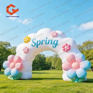 Arche de fleurs gonflable sur le thème des plantes personnalisée, arche d'entrée gonflable pour la décoration de scène d'événements - Product Image 2