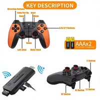 Console de jeu TV X2 Ultra 4K, manette de jeu 2.4G avec jeux intégrés, double manette sans fil, portable, multijoueur