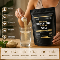 Complément Herbal Antioxydant Naturel de Qualité Supérieure, Végétalien, Sans OGM, MOQ Flexible, OEM Personnalisé, Mélange de Kava pour Calmer et Détendre