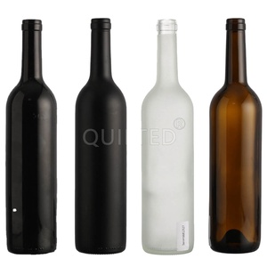 Bouteille de <span class=keywords><strong>vin</strong></span> en verre ronde de forme <span class=keywords><strong>Bordeaux</strong></span>, noire mate personnalisée, 750 ml, vide, pour boissons, <span class=keywords><strong>vin</strong></span> <span class=keywords><strong>rouge</strong></span> - Product Image 1