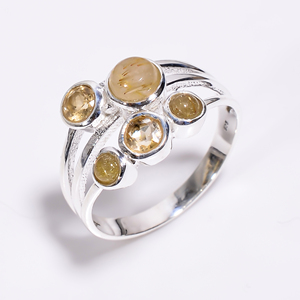 Amatista perla piedra preciosa 925 plata esterlina multi piedra anillo diseño único mujer joyería de moda exportador joyería fina - Product Image 5