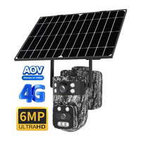 Caméra de chasse solaire intelligente, camouflage, HD, couleur intégrale, 4G, caméra AOV, surveillance sans fil, extérieure, étanche IP66