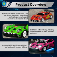 Voiture de drift RC 4x4 1:24 avec gyroscope, télécommande entièrement proportionnelle, lumières LED, haute vitesse, véhicule RC de loisir