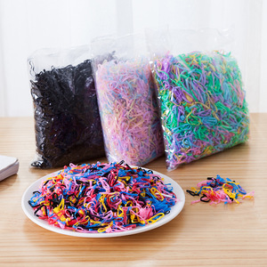 Élastiques colorés en caoutchouc, 500 pièces, pour cheveux d'enfants, usage quotidien, couleurs mélangées, à usage unique - Product Image 2