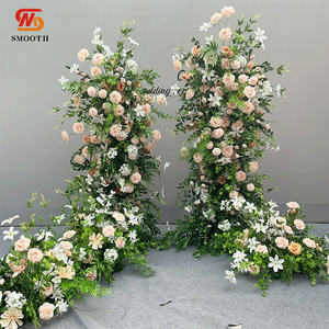 LEDA Camino de Mesa de Flores Artificiales Hecho a Mano, Estilo Vintage para Champán, Decoración Suave Personalizada para Fondo de Boda - Product Image 4