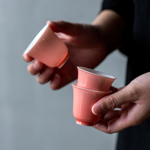 Peach Blossom <b>Tea</b> Cup Porcelain Single Cup Handmade Kung Fu <b>Tea</b> <b>Set</b> Meditation Cup Retro Small <b>Tea</b> Bowl - Product Image 1