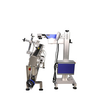 Nouveau système de marquage laser à fibre rotatif en acier inoxydable pour le codage/gravure/impression de bouteilles en verre