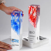 Nouveaux prix personnalisés de plaque de trophée Rectangle en cristal de résine bleu orange rouge