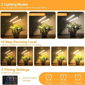 Luz <span class=keywords><strong>LED</strong></span> para <span class=keywords><strong>Cultivo</strong></span> de Plantas de <span class=keywords><strong>Interior</strong></span>, para <span class=keywords><strong>Cultivo</strong></span> de Plántulas y Suculentas, <span class=keywords><strong>con</strong></span> Temporizador y Regulación de Intensidad - Product Image 4